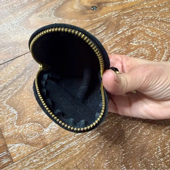 Portland Leather Goods Black Fortune Cookie Keychain Pouch / Change Purse EUC - Picture 5 of 6